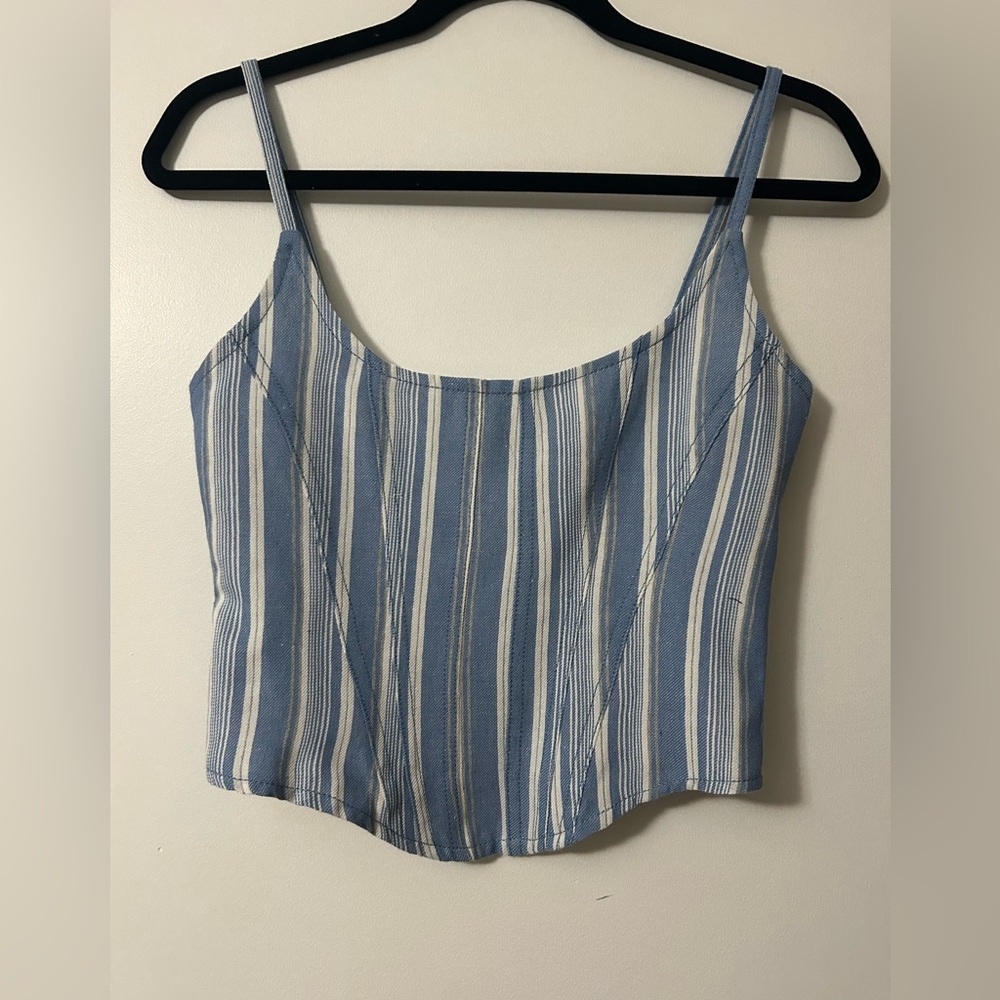 Olivaceous Blue and White Striped Camisole